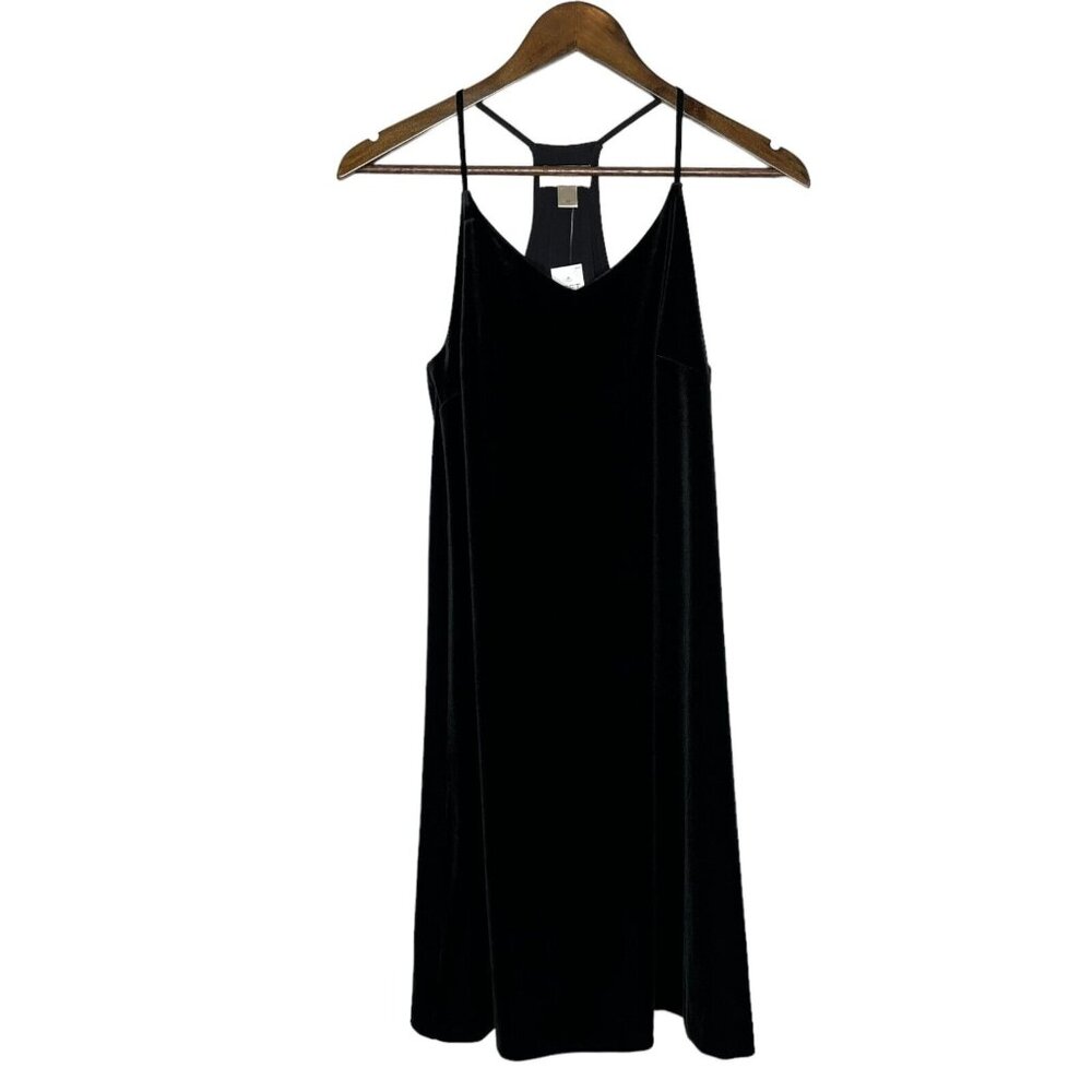 Loft Outlet NWT Women's Sleeveless Velvet Black Mini Dress Size‎ XS